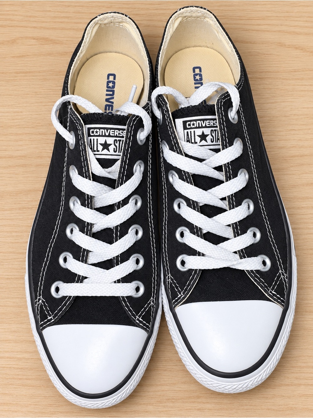 Converse Black Low-Top Canvas Sneakers with White Laces
